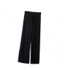 Women Summer Drawstring Wide Leg High Elastic Waist Pants Solid Color Cheap Price Hot Sale Fashion Women Ice Silk Casual Pants