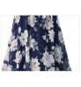 Printed Pleated Skirts Vintage Floral Pattern High-Waist Skirt Casual A-Line Women's Long Skirt