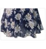 Printed Pleated Skirts Vintage Floral Pattern High-Waist Skirt Casual A-Line Women's Long Skirt