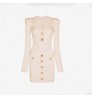 Clothing manufacturer's new design v neck long sleeved ribbed knitted bandage luxury women's dress