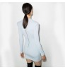 Clothing manufacturer's new design v neck long sleeved ribbed knitted bandage luxury women's dress