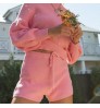 Women Butterfly Sleeve Sweaters Solid Colors Cropped Top And Knit Shorts Ladies Sweaters 2 Piece Set