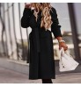 JBeiL Lapel Cardigan Solid Color Long-sleeve Woolen Coats 2022 Winter Jacket Woman