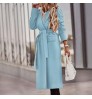 JBeiL Lapel Cardigan Solid Color Long-sleeve Woolen Coats 2022 Winter Jacket Woman