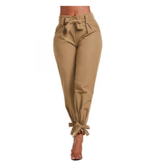 Womens Casual High Waist Pencil Pants with Bow-Knot Pockets for Work