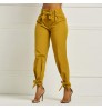 Womens Casual High Waist Pencil Pants with Bow-Knot Pockets for Work