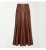 Jupe Cuir Femme Ome/odm Saia Skirts Elegant Women Long A-line Mid-length faldas Ladies Pleats Leather Pu Casual Skirt