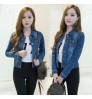 10%OFF S-XXL wholesale solid blue women denim jacket fashion women clothing denim jean jacket for women 0.6kg per pc