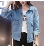 10%OFF S-XXL wholesale solid blue women denim jacket fashion women clothing denim jean jacket for women 0.6kg per pc
