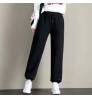 2022 Winter Women Sport Pants Sweatpants Workout Fleece Trousers Female Running Jogger Pants Solid Thick Warm Winter Harem Pants