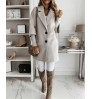 Y-3202 New Product Autumn And Winter Mid-Length Over-The-Knee Lapel Thick Loose Woolen Woolen Coat Women
