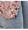 Custom Fashion Design Sequin Patches Denim Jacket Clothing Washed Sequin Denim Jacket Women Made In China
