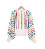 Women's Clothing Autumn winter sweater loose intercolor crew neck striped fall Women's Sweaters