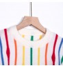 Women's Clothing Autumn winter sweater loose intercolor crew neck striped fall Women's Sweaters