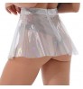 Women See-through Flared Skirt Shiny High Waist Mini skirt Sexy Transparent Skirts