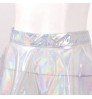 Women See-through Flared Skirt Shiny High Waist Mini skirt Sexy Transparent Skirts