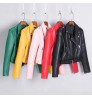 Women's Jackets 2021 Autumn Ladies Faux Leather Jacket Zipper Long Sleeve Moto Biker Female Short Coat Jacket Outwear