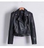 Women's Jackets 2021 Autumn Ladies Faux Leather Jacket Zipper Long Sleeve Moto Biker Female Short Coat Jacket Outwear