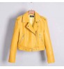 Women's Jackets 2021 Autumn Ladies Faux Leather Jacket Zipper Long Sleeve Moto Biker Female Short Coat Jacket Outwear