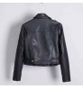 Women's Jackets 2021 Autumn Ladies Faux Leather Jacket Zipper Long Sleeve Moto Biker Female Short Coat Jacket Outwear