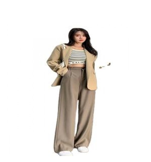 Plus size women's high-waisted wide-leg wide-leg suit trousers Casual High Waist Loose Wide Leg Pants for Women