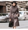 OEM Elegant Fur One Long Fox Collar Women'S Luxury Fur Coat Natural Real Mink Coat