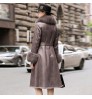 OEM Elegant Fur One Long Fox Collar Women'S Luxury Fur Coat Natural Real Mink Coat