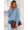 New Autumn women Fall Long Solid color Puff Hollow out Sleeve Pullover Sweaters Plus size chenille tapestry sweaters Tops