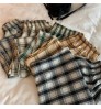 Summer High Waist Wide Leg Pants Women High Waist Casual Pants Plaid Loose Straight-leg Pants