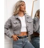 Corduroy Short Jacket Coat Essentials Women's Fashion Button Design Section Short Jacket Coat