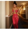 Full Female Body Suit Collage Pants Casual Outfit Tank Top With High Waist Pants Womens Clothing 2 Piece Set Women