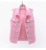 Custom Women's Cowboy Vest Ladies Spring Slim Raw Selvedge Plus Size Short Vests Denim Jeans Motorcycle Jacket