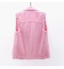 Custom Women's Cowboy Vest Ladies Spring Slim Raw Selvedge Plus Size Short Vests Denim Jeans Motorcycle Jacket