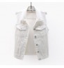 Custom Women's Cowboy Vest Ladies Spring Slim Raw Selvedge Plus Size Short Vests Denim Jeans Motorcycle Jacket