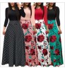 Wholesale 2022 Spring Female Long Sleeve Print Long Maxi Dress Ladies Casual Floral Dress For Women