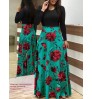 Wholesale 2022 Spring Female Long Sleeve Print Long Maxi Dress Ladies Casual Floral Dress For Women