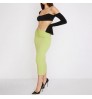 Source Factory Oem Women Clothing Lime Crystal Strap Midi Skirt