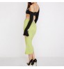 Source Factory Oem Women Clothing Lime Crystal Strap Midi Skirt