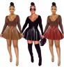 Sexy Solid Color PU Leather Swing Women's Skirts Mini Skirts