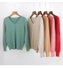 OEM Sweater Supplier wholesale Colorful Pullover v neck long sleeve women's sweaters plus size women's clothesnter