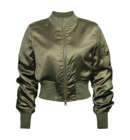 Autumn and Spring European and American street bomber jacket women's high-waist jacket wholesale