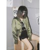 Autumn and Spring European and American street bomber jacket women's high-waist jacket wholesale