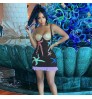 FS8568D 2022 Summer Women's fashion sexy backless print slim dress