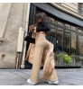 Spring Fashion Full Body Print Casual High Waist Khaki Straight Leg Long Suit Women's Pants & Trousers