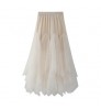 Spring and autumn women's lace irregular solid high waist pleated A-line skirt