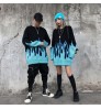 Hip-hop Style New Trend Sweater Couple Pullover Knit Female Flame Jacquard Women's Sweater Top Loose Men's Sweater