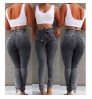 2021 fashion High Waist Jeans For Women Slim Stretch Denim Jeans Bodycon Tassel Belt Bandage Skinny Push Up Jeans Women