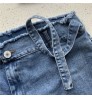 2021 fashion High Waist Jeans For Women Slim Stretch Denim Jeans Bodycon Tassel Belt Bandage Skinny Push Up Jeans Women