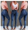 2021 fashion High Waist Jeans For Women Slim Stretch Denim Jeans Bodycon Tassel Belt Bandage Skinny Push Up Jeans Women