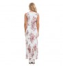 Women's Summer Elegant Crew Neck Sleeveless Dress Pink Floral Chiffon Printed Casual Long Pleated Chiffon Dresses